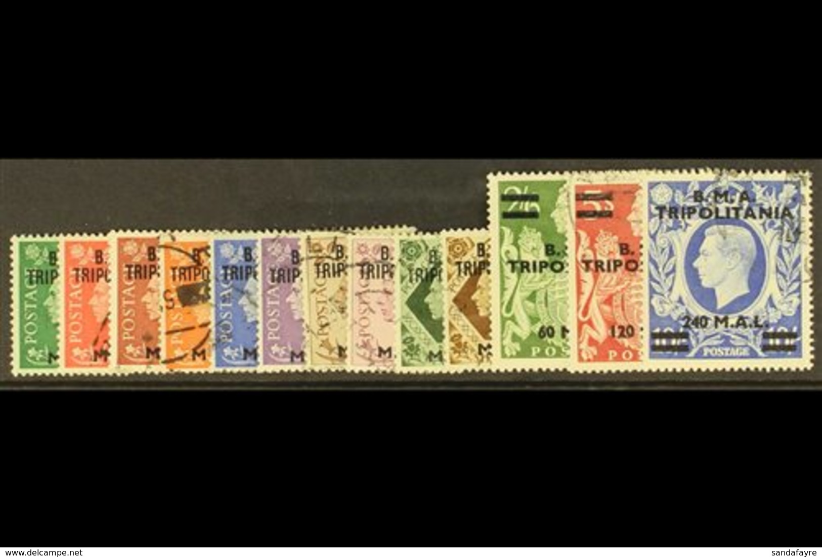 TRIPOLITANIA 1948 B.M.A. Surcharge Set Complete, SG T1/13, Very Fine Used. (13 Stamps) For More Images, Please Visit Htt - Italiaans Oost-Afrika