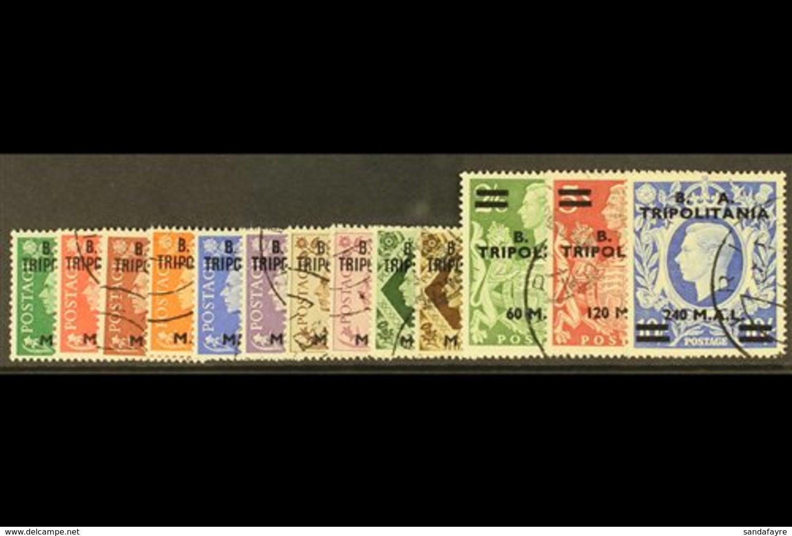 TRIPOLITANIA 1950 B.A. Surcharge Set Complete, SG T14/26, Very Fine Used. (13 Stamps) For More Images, Please Visit Http - Italienisch Ost-Afrika