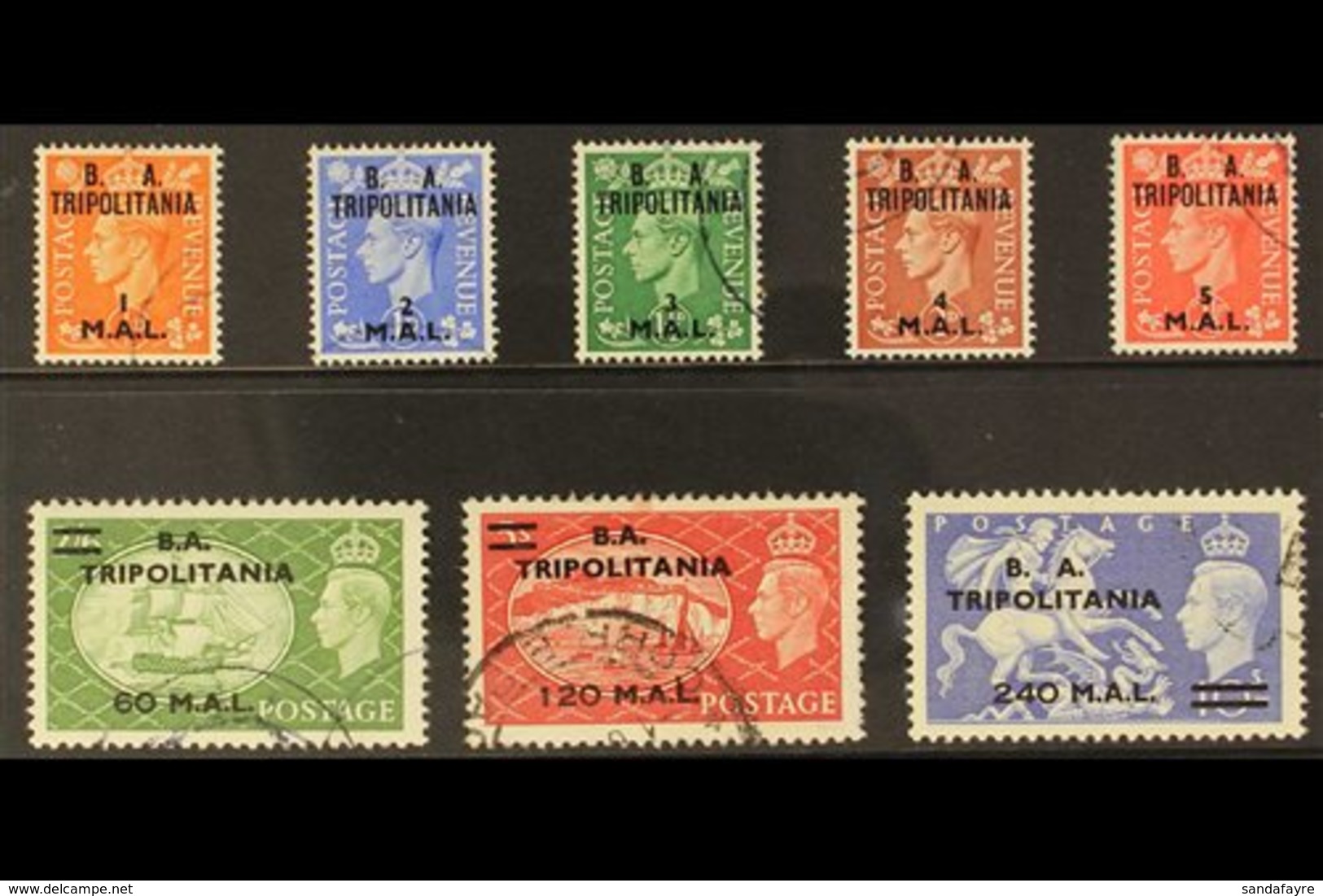 TRIPOLITANIA 1951 "B A TRIPOLITANIA" Overprinted Set, SG T27/34, Fine Used (8 Stamps) For More Images, Please Visit Http - Africa Oriental Italiana