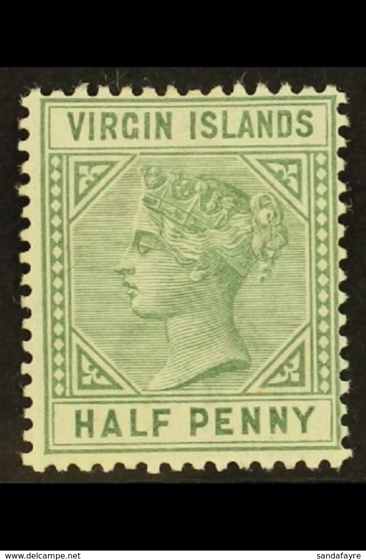 1883 ½d Dull Green, Variety "top Left Triangle Detached", SG 27b, Very Fine Mint. For More Images, Please Visit Http://w - Britse Maagdeneilanden