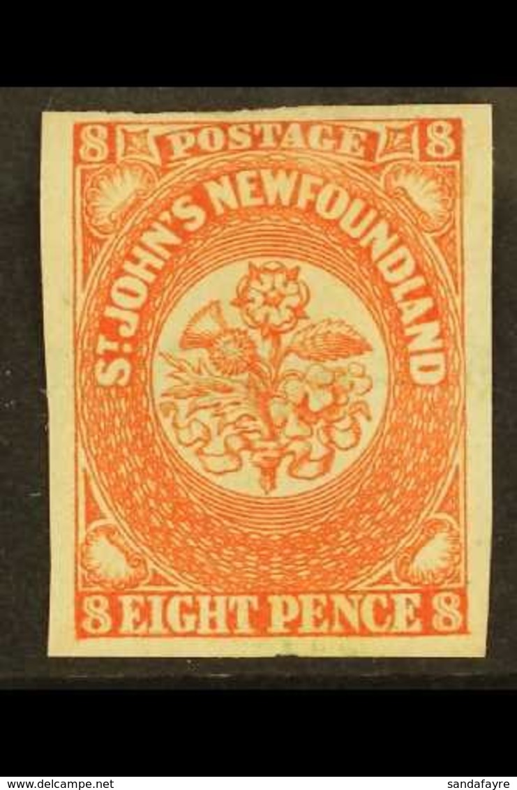 1857 8d Scarlet Vermilion, SG 8, Very Fine Mint, Large Part Og. For More Images, Please Visit Http://www.sandafayre.com/ - Otros & Sin Clasificación