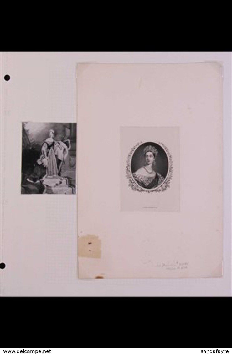 1851 Queen Victoria Portrait, After Challon, Superb Engraving By The National Bank Note Co. N.Y., Mounted On Die Sunk Ca - Otros & Sin Clasificación