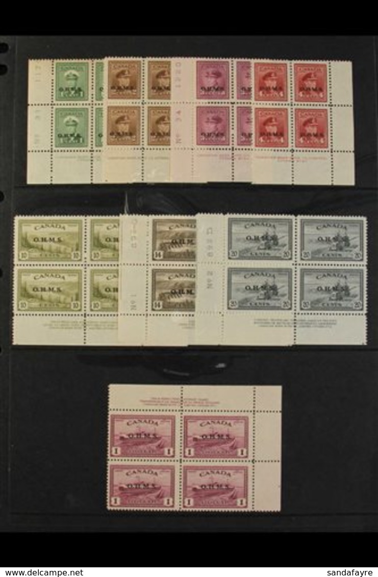 OFFICIALS 1949 1c To 4c War Effort, Plus 10c, 14c, 20c, And $1 Peace Re-conversion Issues With Type O3 "O.H.M.S." Overpr - Otros & Sin Clasificación