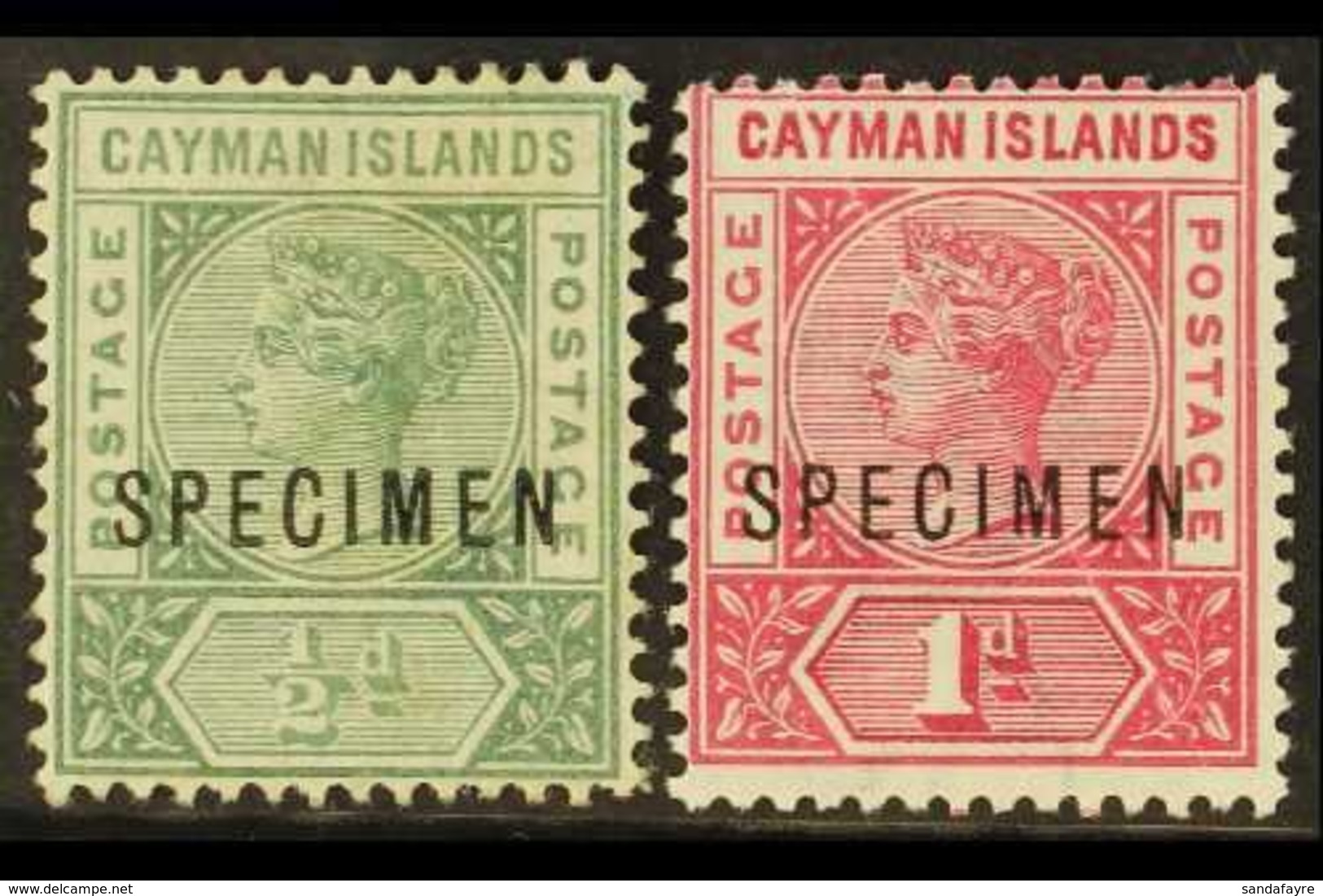 1900 1½d And 1d Overprinted "Specimen" (1d Creased), SG 1s/2s, Mint. Scarce. (2 Stamps) For More Images, Please Visit Ht - Iles Caïmans