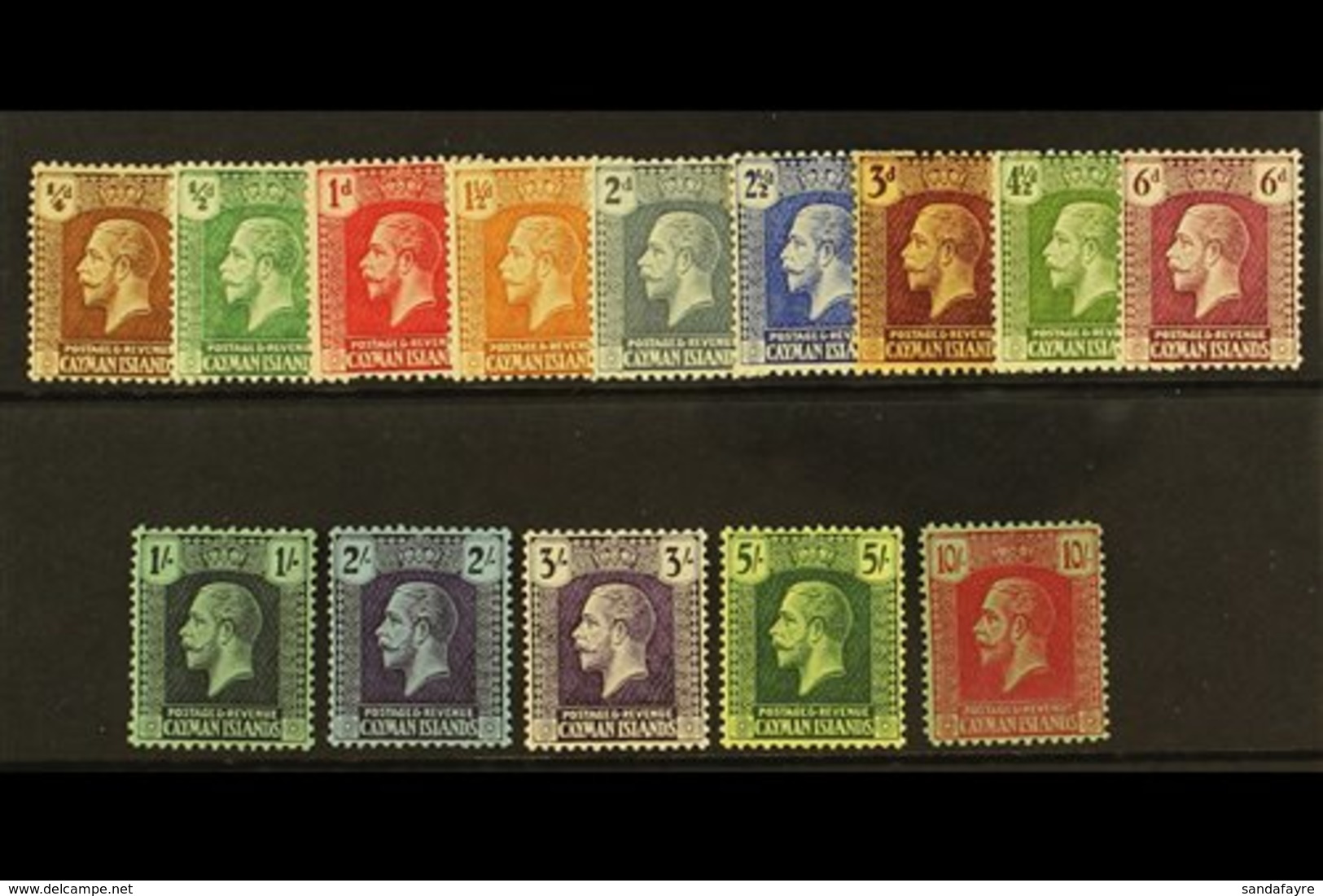 1921-26 Script CA Watermark Set, SG 69/83, Very Fine Mint (14 Stamps) For More Images, Please Visit Http://www.sandafayr - Cayman Islands