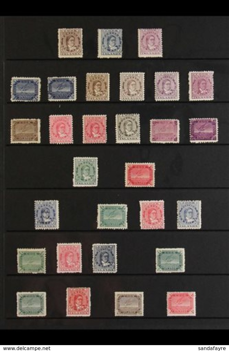 1893-1919 OLD TIME MINT COLLECTION Presented On A Stock Page That Includes 1893-1900 Perf 12 X 11½ 1d Brown, 1d Blue & 1 - Cook Islands