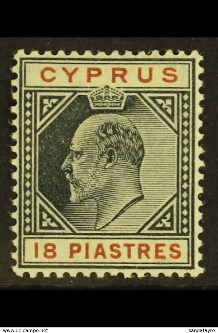 1902-04 18pi Black And Brown, Watermark Crown CA, SG 58, Fine Mint. For More Images, Please Visit Http://www.sandafayre. - Other & Unclassified