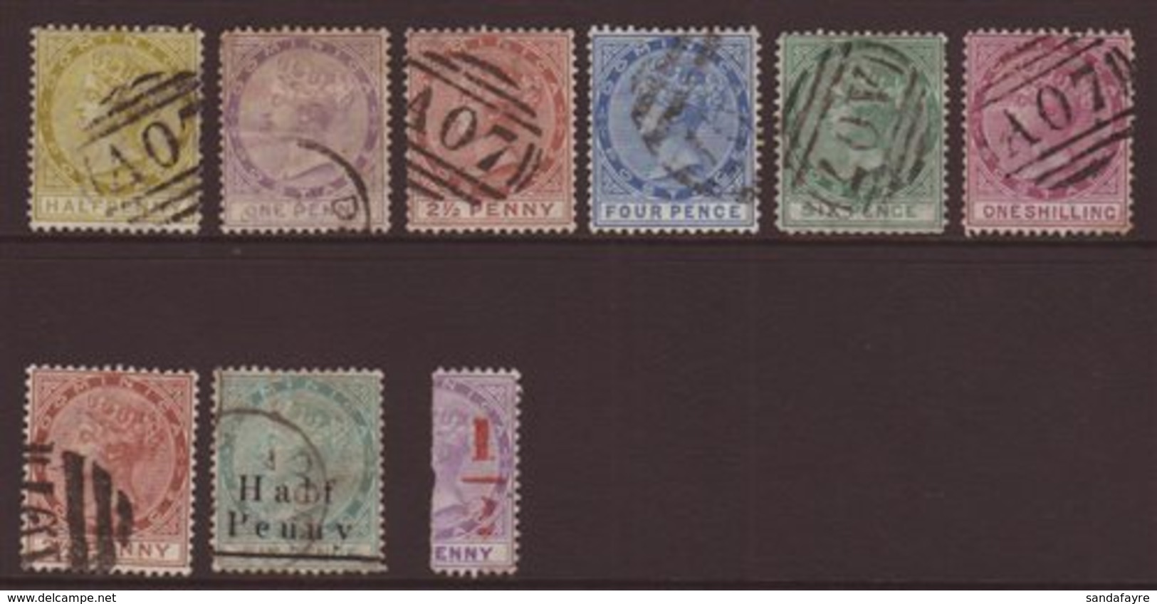 1877-86 A Used Group With 1877-79 CC Set, 1884 2½d, 1886 ½d On 6d, Also 1882 ½ On Half 1d Unused. (9 Stamps) For More Im - Dominica (...-1978)