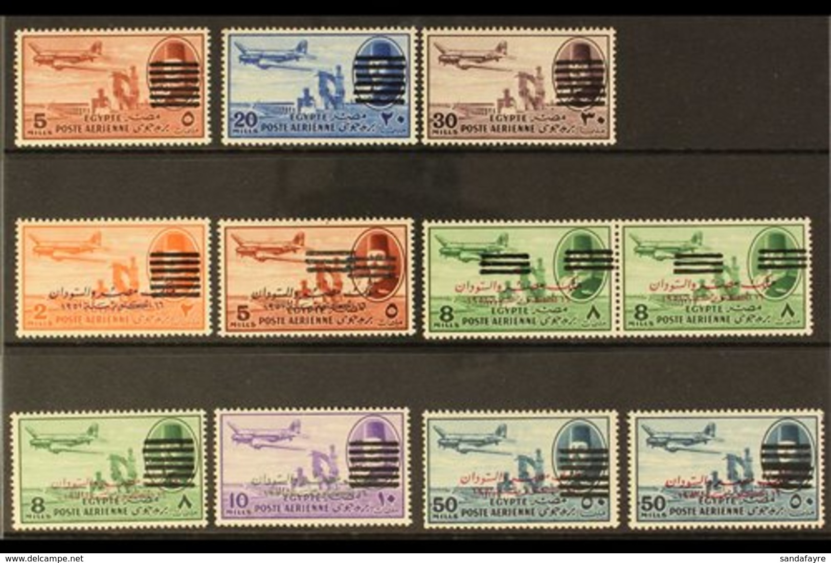 1953-54 AIR POST OBLITERATED VARIETIES. An Attractive Selection Of Air Post Issues Bearing Obliteration Varieties Presen - Otros & Sin Clasificación