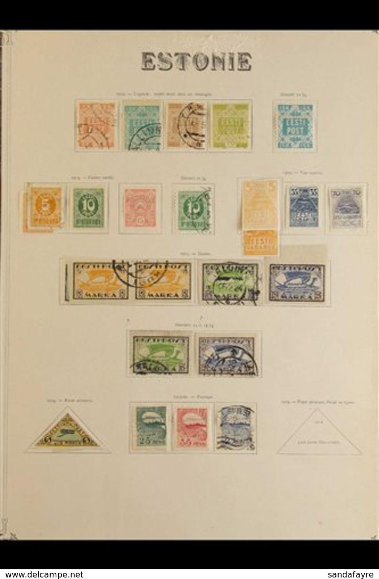 1918-1940 INTERESTING COLLECTION On Pages, Mint & Used Mostly All Different Stamps, Includes 1918 15k Perf 11½ Mint, 192 - Estland