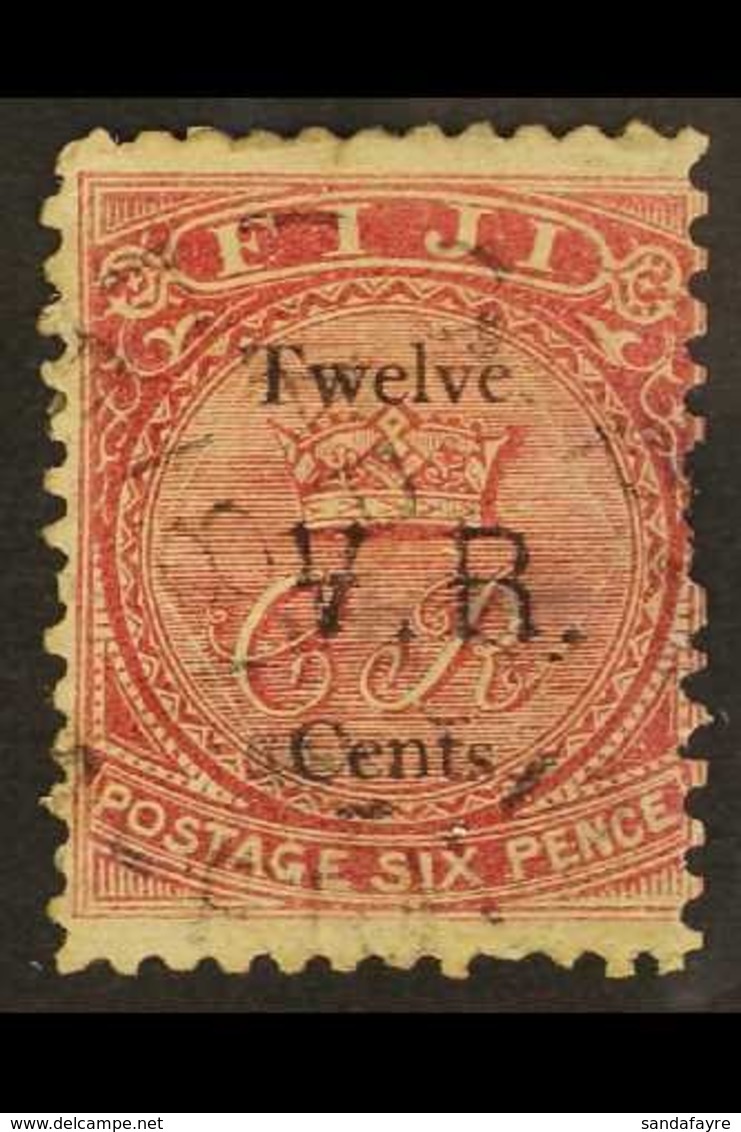 1874 12c On 6d Rose With Type 5 Opt, SG 18, Used Reperfed At Right & Thinned, Still Attractive For This Issue. Cat £250. - Fidji (...-1970)