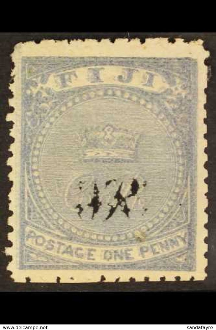 1876-77 1d Grey-blue DOUBLY PRINTED On Wove Paper, SG 28b, Mint With One Thinned Corner Perf, Otherwise Very Fresh & Att - Fidschi-Inseln (...-1970)