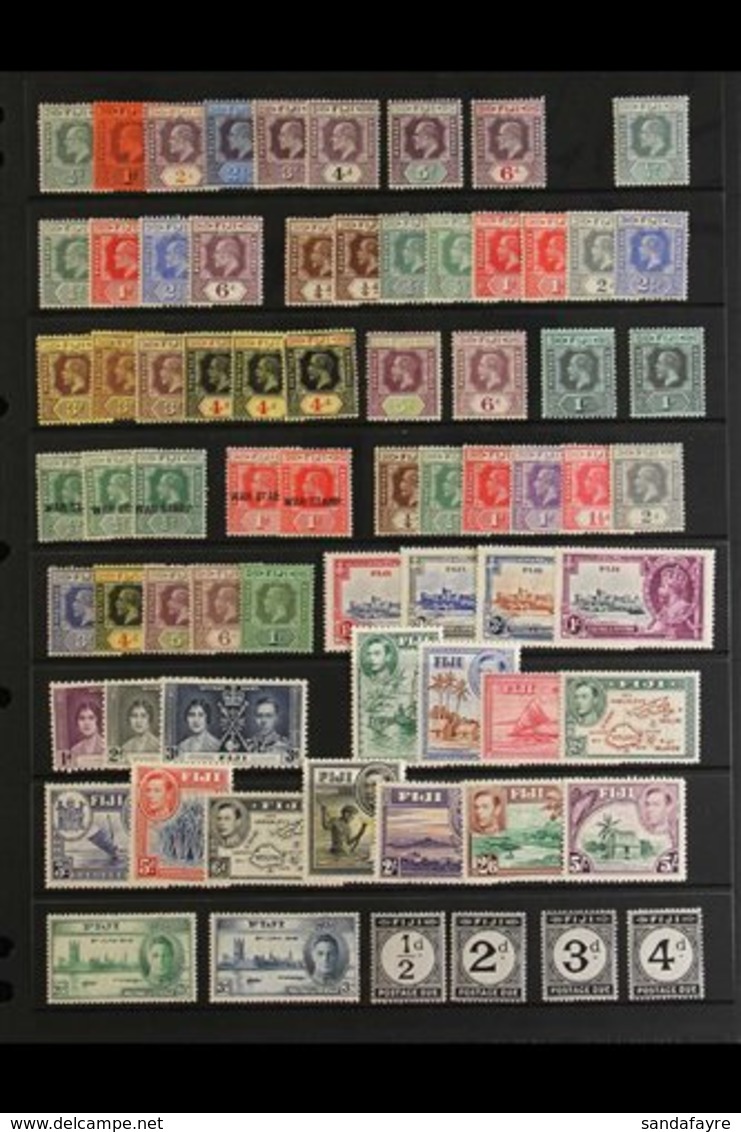 1903-38 FINE MINT COLLECTION. An Attractive, ALL DIFFERENT Collection Presented On A Stock Page With Shade & Paper Varia - Fidji (...-1970)