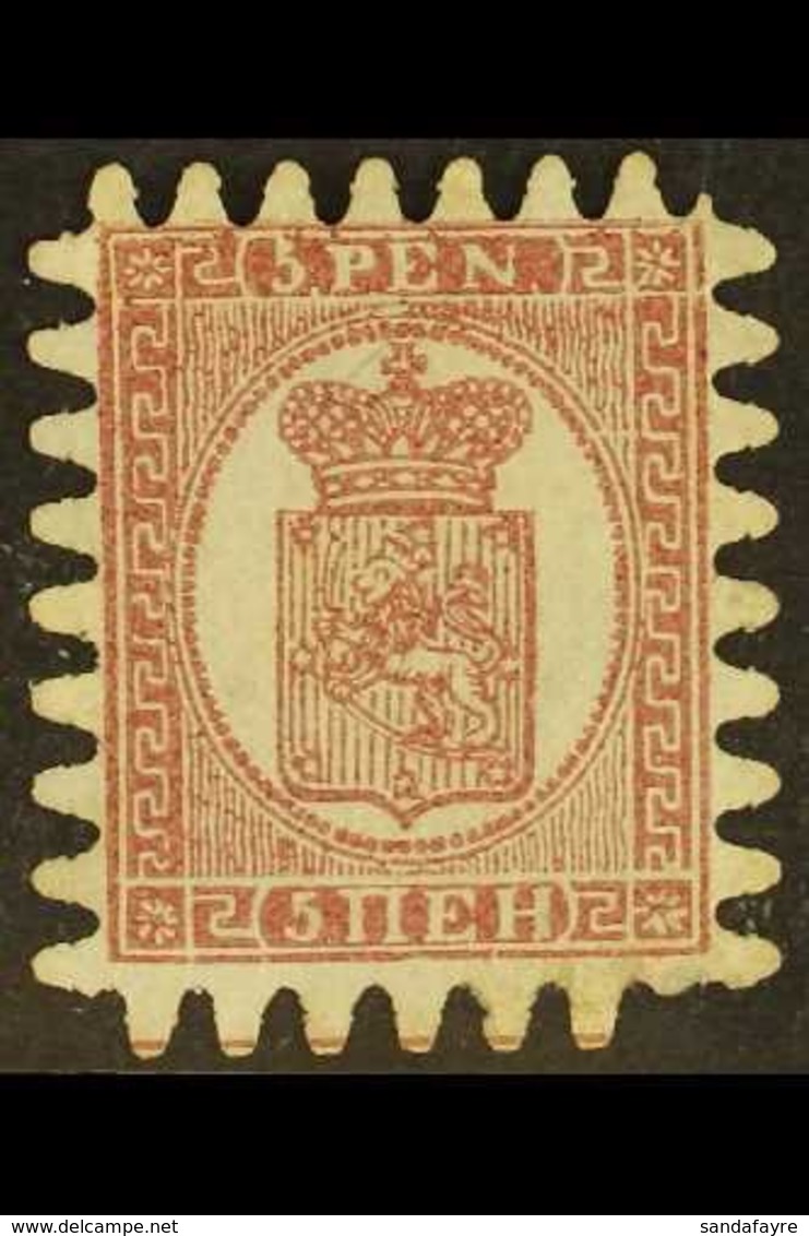 1866 5p Purple-brown On Grey Thin Laid Paper With Roulette Type III (SG 29, Michel 5 Cz, Facit 5 C3), Unused No Gum, Nic - Sonstige & Ohne Zuordnung