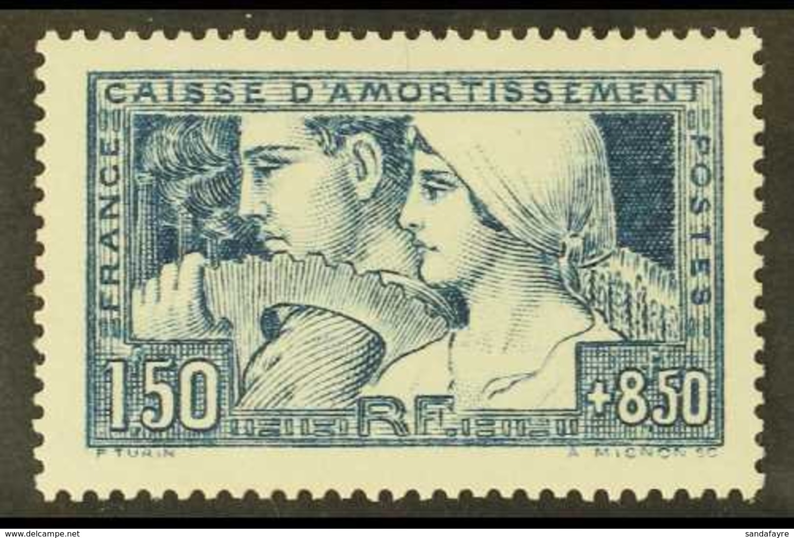 1928 1fr50 + 8fr50 Blue "Le Travail", Type 1, Yv 252, Very Fine Mint.  For More Images, Please Visit Http://www.sandafay - Otros & Sin Clasificación