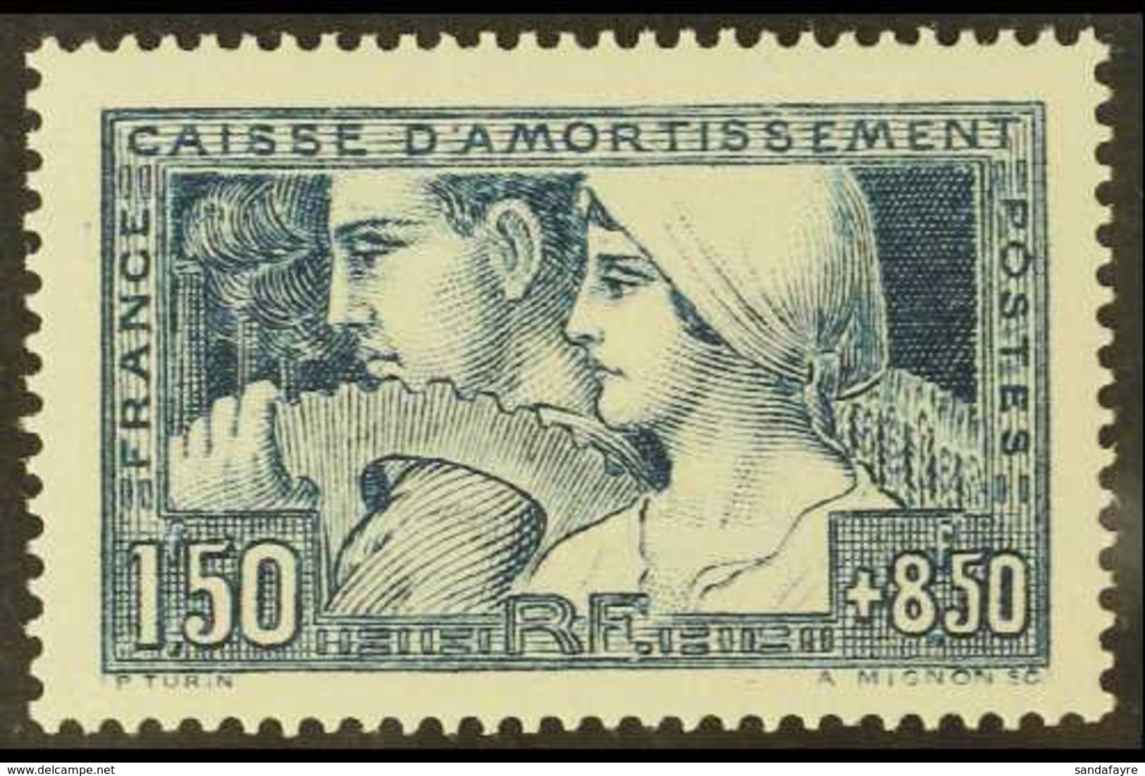 1928 1fr50 + 8fr50 Type III, Le Travail, Yv 252b, Very Fine Mint. For More Images, Please Visit Http://www.sandafayre.co - Otros & Sin Clasificación