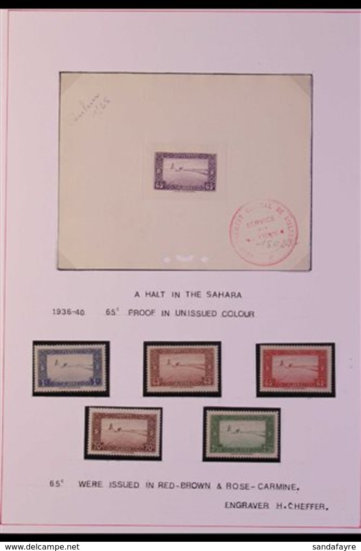 ALGERIA IMPERF SUNKEN DIE PROOFS For All Eight Designs Of The 1936-40 Pictorial Definitive Issue, All Printed In Unissue - Sonstige & Ohne Zuordnung