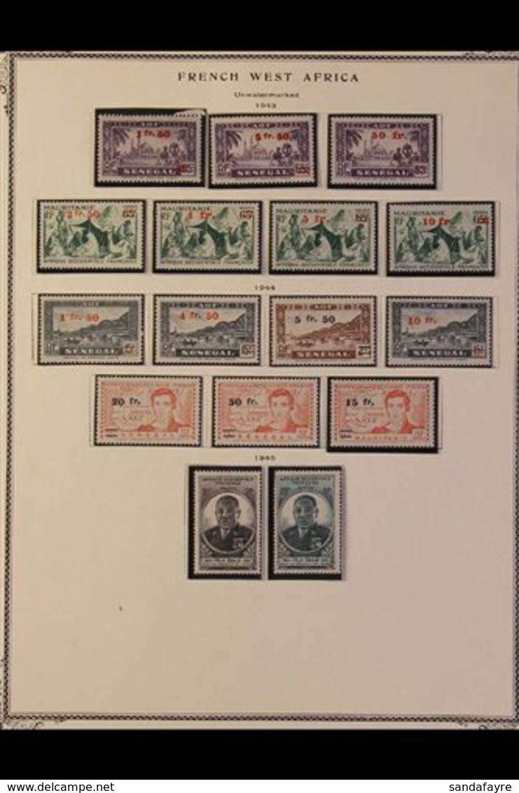 FRENCH WEST AFRICA 1944-59 COMPLETE MINT/NHM COLLECTION On Printed Pages With No Spaces Left To Fill Inc Airs, M/s, Dues - Autres & Non Classés