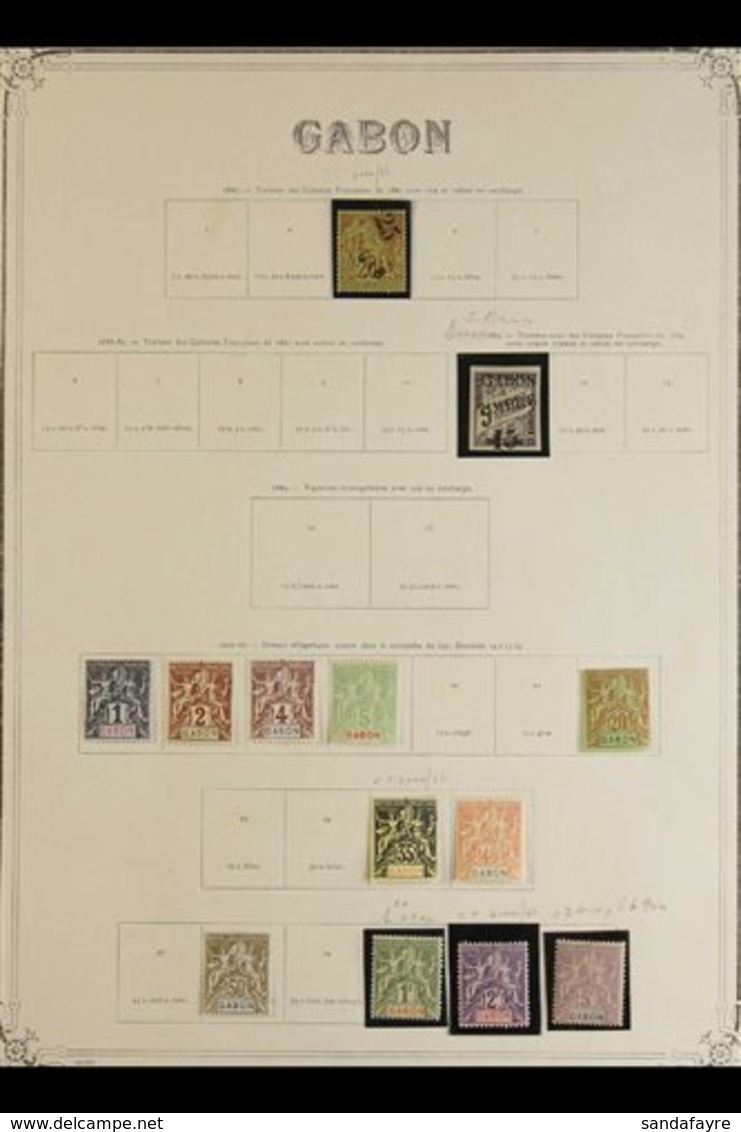 GABON 1886-1932 FINE MINT COLLECTION On Pages, All Different And Almost COMPLETE From 1910 Onwards, Incl. 1886 "25" On 2 - Andere & Zonder Classificatie