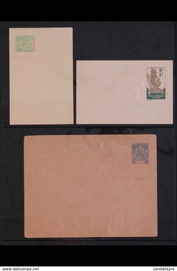 GABON 1905-20 POSTAL STATIONERY ENVELOPES SELECTION. Includes  1905 5c & 25c, 1913 5c, 1916 +5c On 10c & 1920 25c Fine & - Andere & Zonder Classificatie