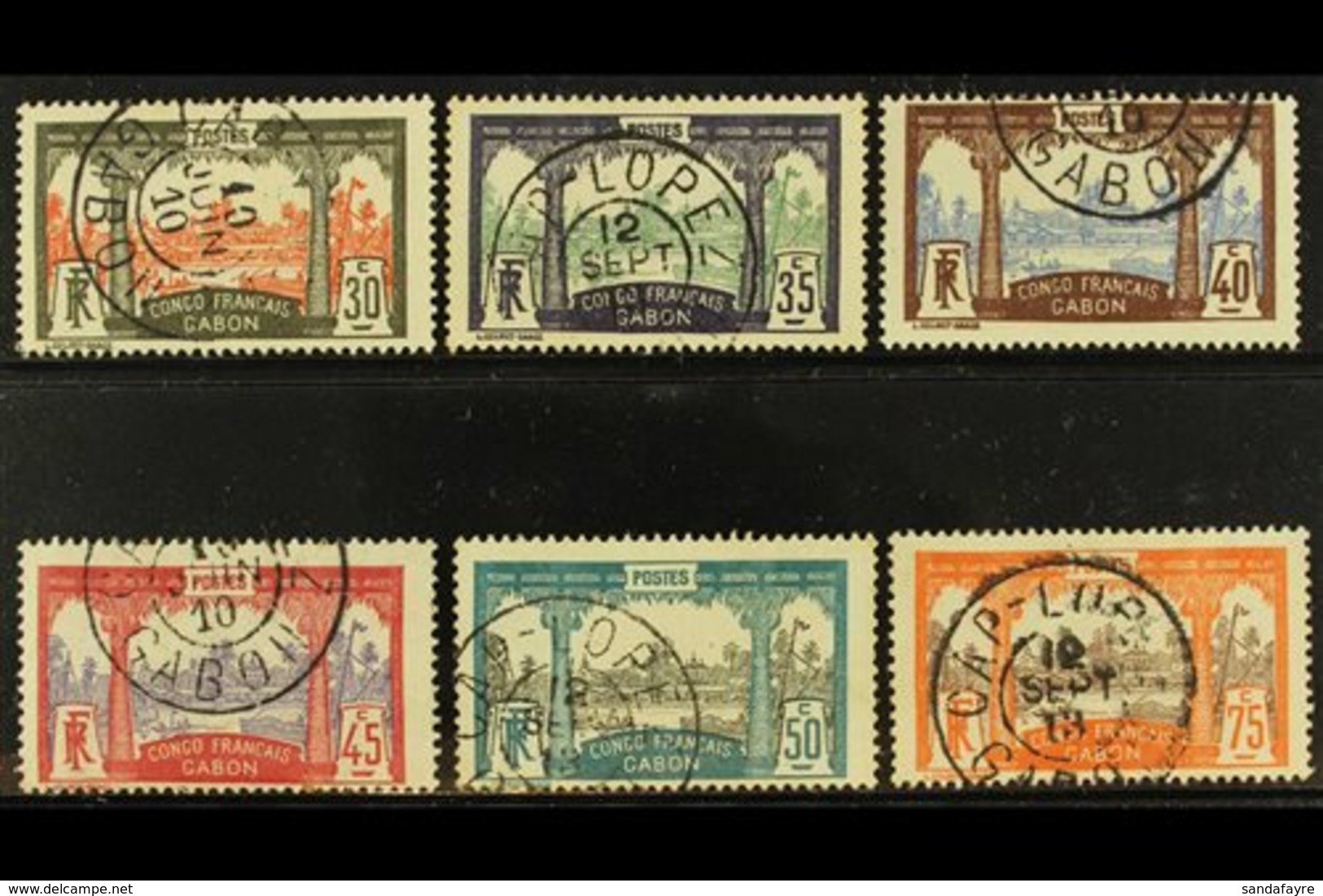 GABON 1910 30c To 75c Complete, Inscribed "Congo Francais Gabon," Yvert 40/5, SG 40/5, Fine Used (6 Stamps). For More Im - Other & Unclassified