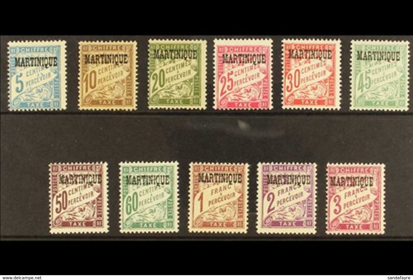 MARTINIQUE POSTAGE DUES 1927 Overprints Complete Set (Yvert 1/11, SG D130/40), Never Hinged Mint. (11 Stamps) For More I - Other & Unclassified