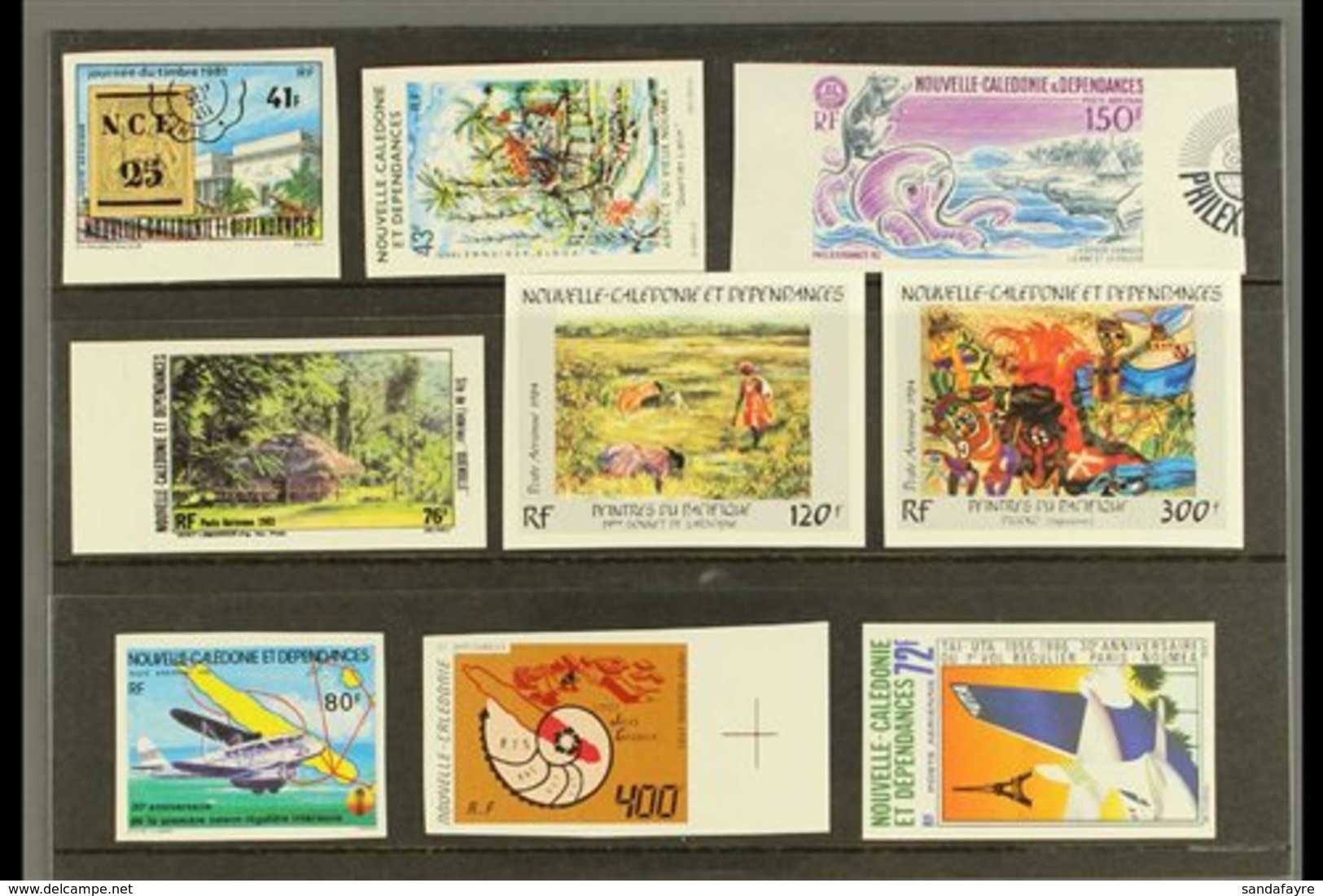 NEW CALEDONIA IMPERFORATES 1981-6 Never Hinged Mint Group Of Airmail Issues, Incl. 1981 41f Stamp Day, 43f Latin Quarter - Autres & Non Classés