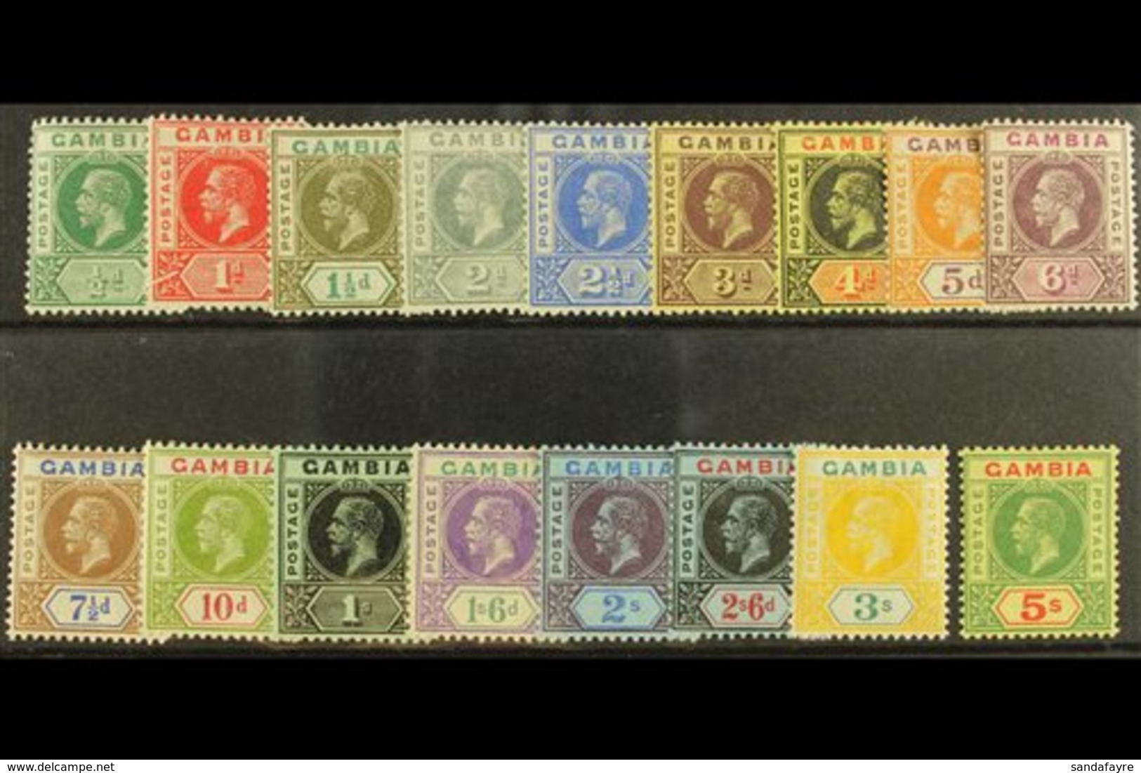 1912 Geo V Set To 5s Complete, Wmk MCA, SG 86/102, Very Fine And Fresh Mint. (17 Stamps) For More Images, Please Visit H - Gambia (...-1964)