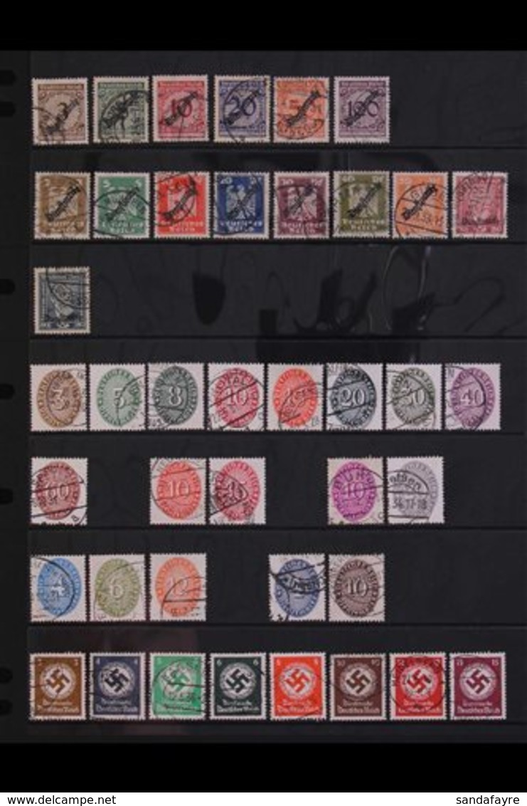 OFFICIALS 1923-1944 COMPLETE USED COLLECTION On Stock Pages, All Different, Includes 1923 (Dec) Opts Set, 1924 Opts Set, - Andere & Zonder Classificatie
