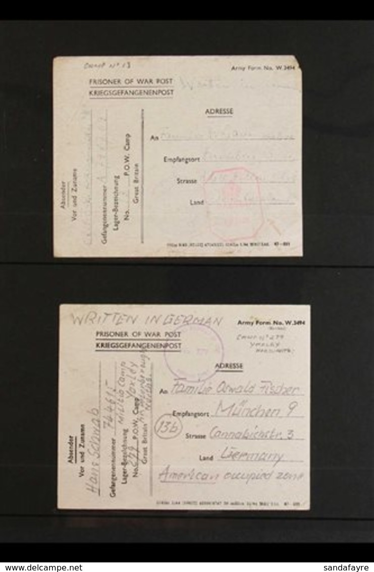 1945-47 WWII PRISONER OF WAR POST A Small Collection Of Censored Covers/cards From A Selection Of P.O.W. Camps In Great  - Otros & Sin Clasificación