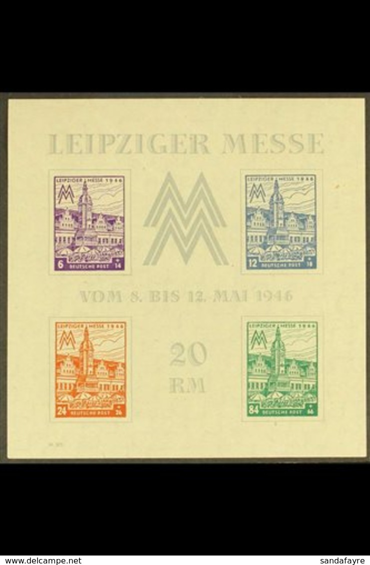 RUSSIAN ZONE WEST SAXONY 1946 Leipzig Fair Miniature Sheet (Mi Block 5Xa, SG MSRD51), Never Hinged Mint. For More Images - Autres & Non Classés