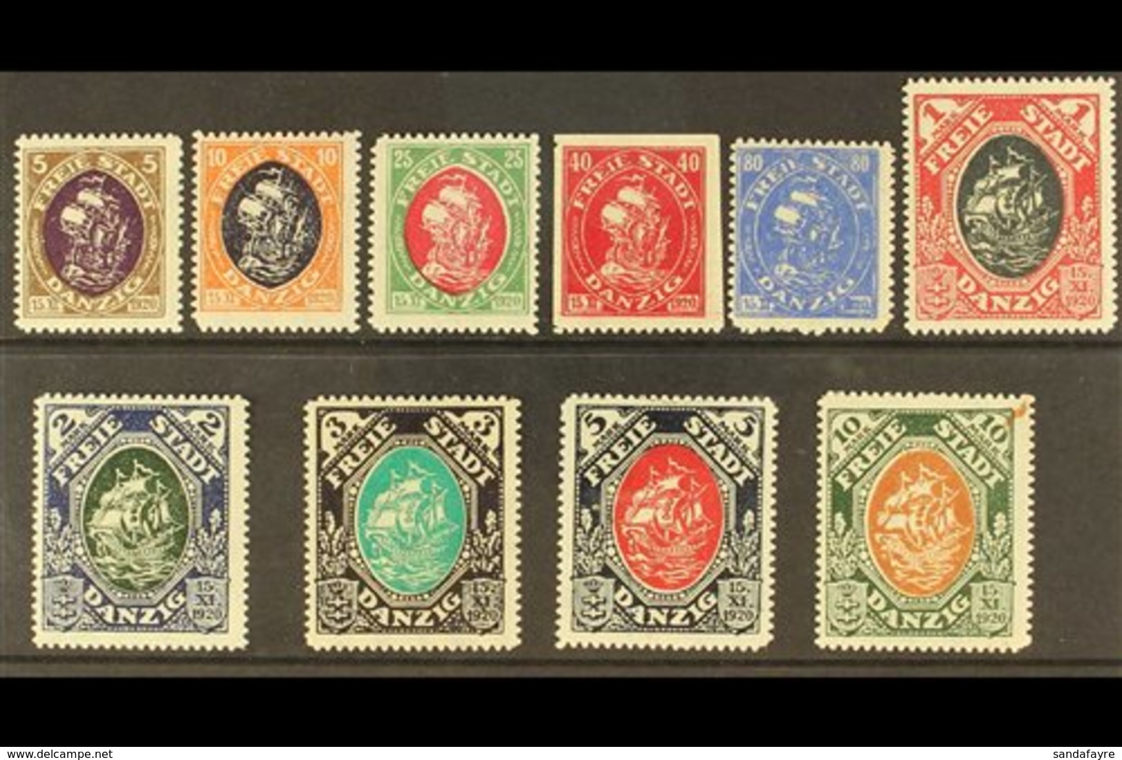 1921 (31 JAN) Zigzag Roulette Complete Set, Michel 53/63, Never Hinged Mint. (10 Stamps) For More Images, Please Visit H - Andere & Zonder Classificatie