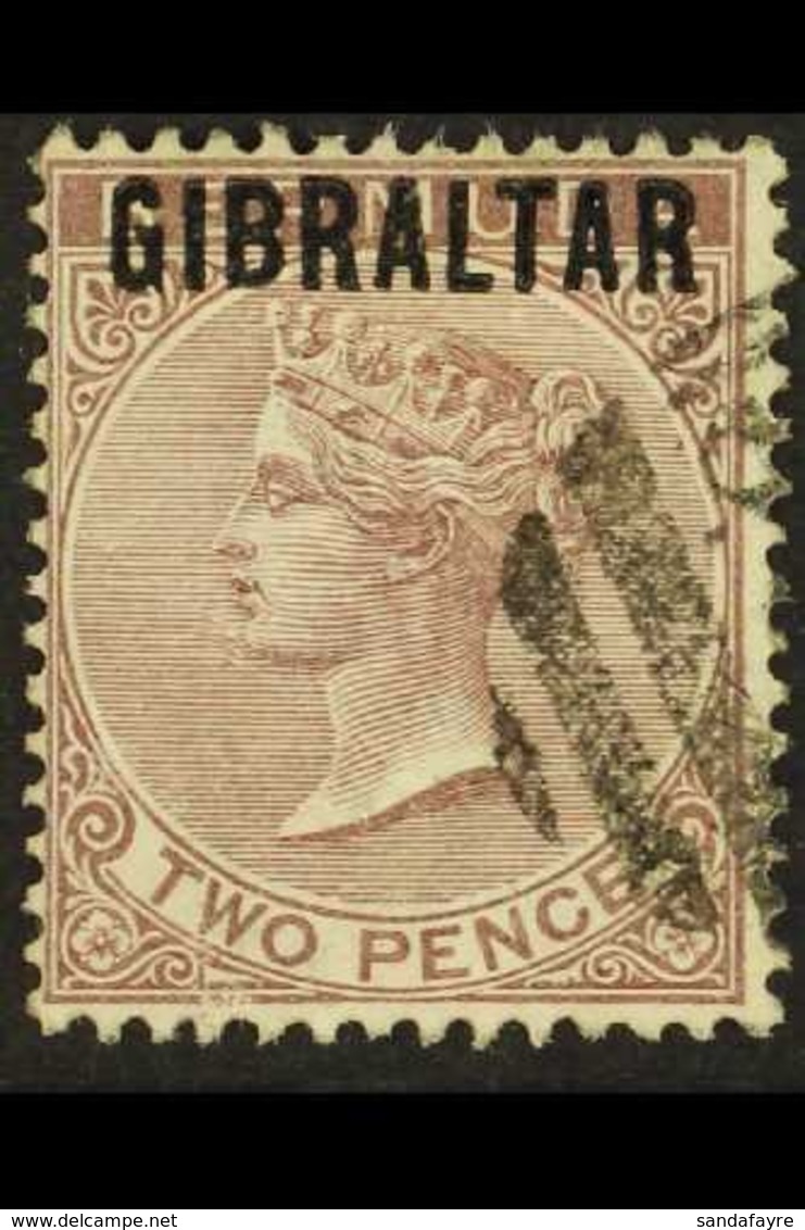 1886 2d Purple Brown "GIBRALTAR" Opt'd, SG 3, Good Used For More Images, Please Visit Http://www.sandafayre.com/itemdeta - Gibraltar