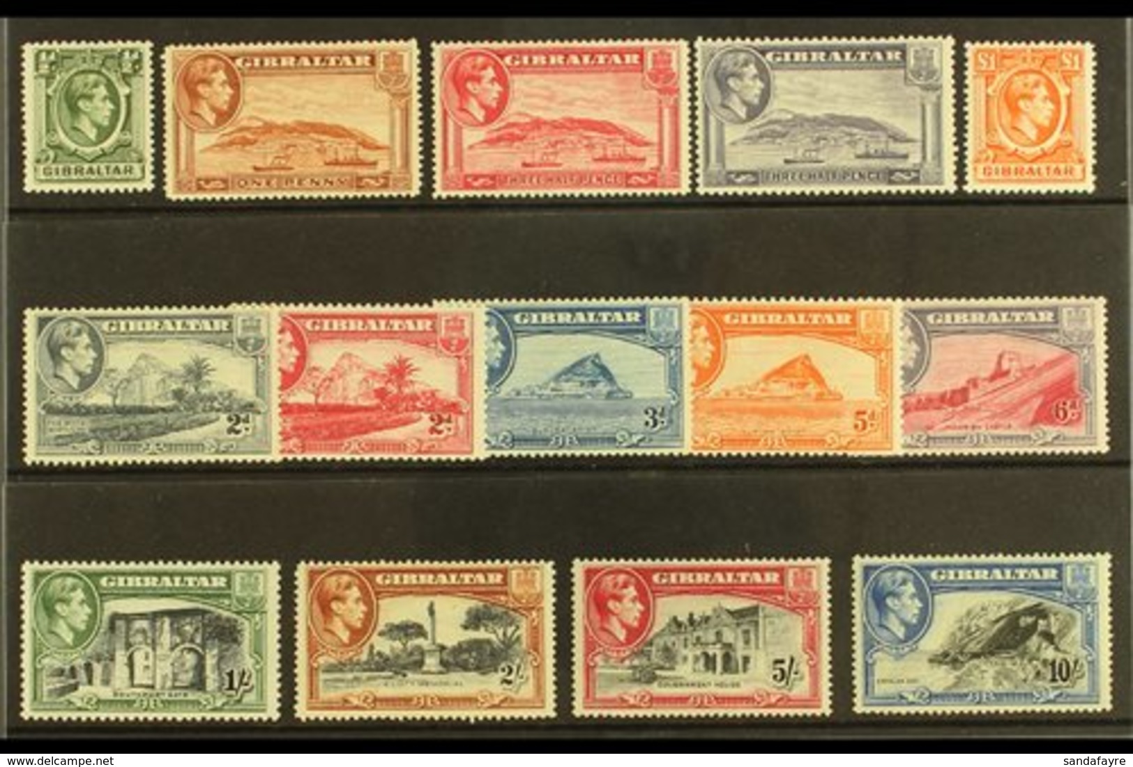 1938-51 Pictorial Definitive Set, SG 121/31, Fine Mint (14 Stamps) For More Images, Please Visit Http://www.sandafayre.c - Gibraltar