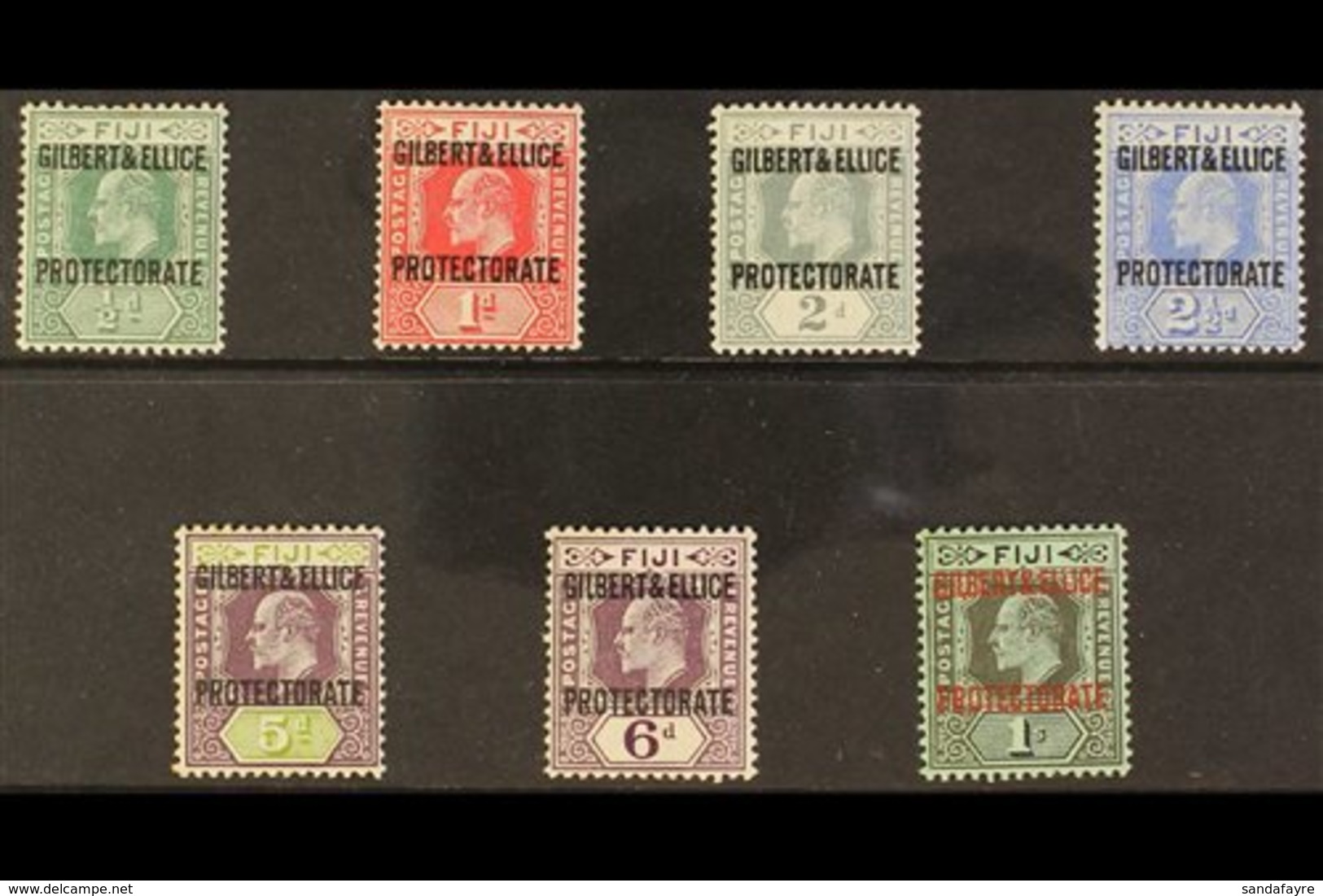 1911 Set Complete, SG 1/7, Mint Fresh Appearing, A Couple Of Stamps With Minor Gum Toning (7 Stamps) For More Images, Pl - Îles Gilbert Et Ellice (...-1979)