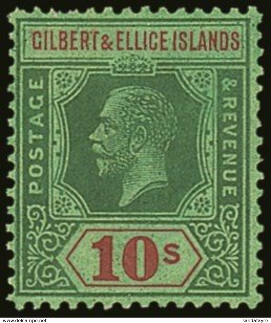 1922-27 10s Green & Red/emerald, SG 35, Never Hinged Mint For More Images, Please Visit Http://www.sandafayre.com/itemde - Îles Gilbert Et Ellice (...-1979)