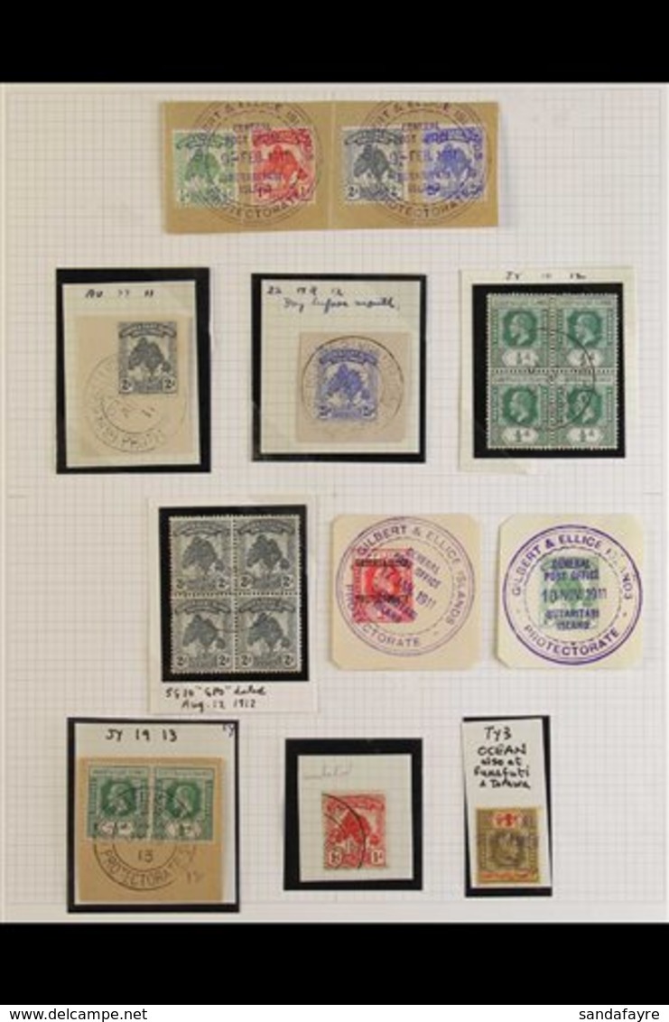 OCEAN / BUTARITARI ISLAND POSTMARK SELECTION 1910s very Fine Used Group Of Stamps Cancelled With "Butaritari" Or "Ocean  - Gilbert & Ellice Islands (...-1979)