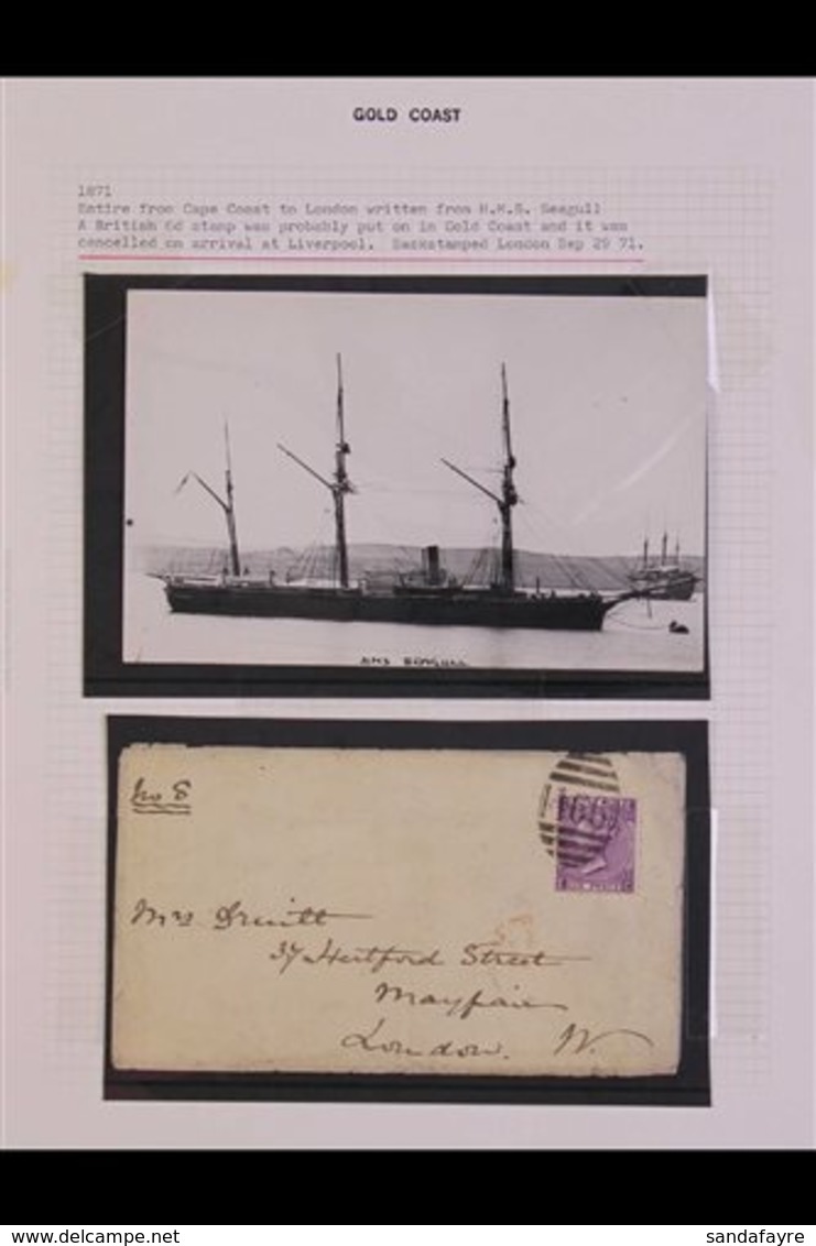 1871 ANTI SLAVERY PATROL COVER & CORRESPONDENCE. 1871 (20 Aug) A Lengthy Personal Letter On Two Sheets Of "HMS Seagull"  - Costa De Oro (...-1957)