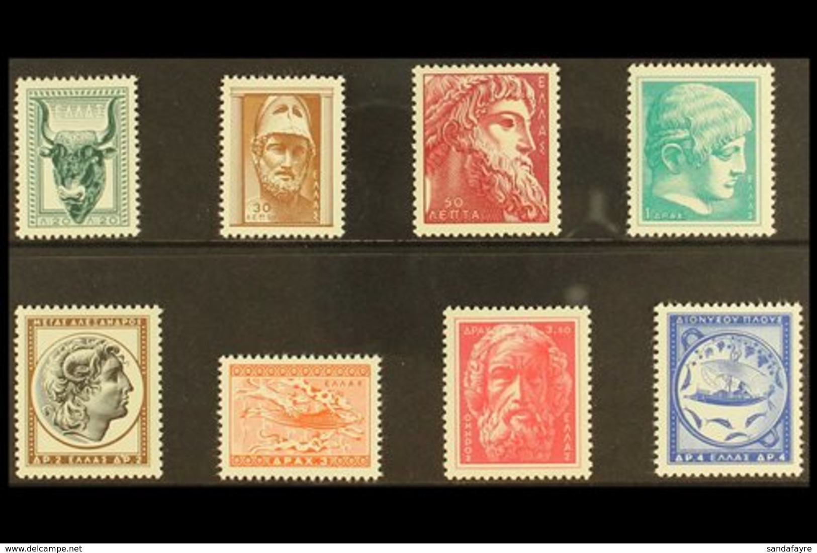 1955 Ancient Greek Art Complete Set, Mi 624A/31D, Never Hinged Mint (8 Stamps) For More Images, Please Visit Http://www. - Sonstige & Ohne Zuordnung