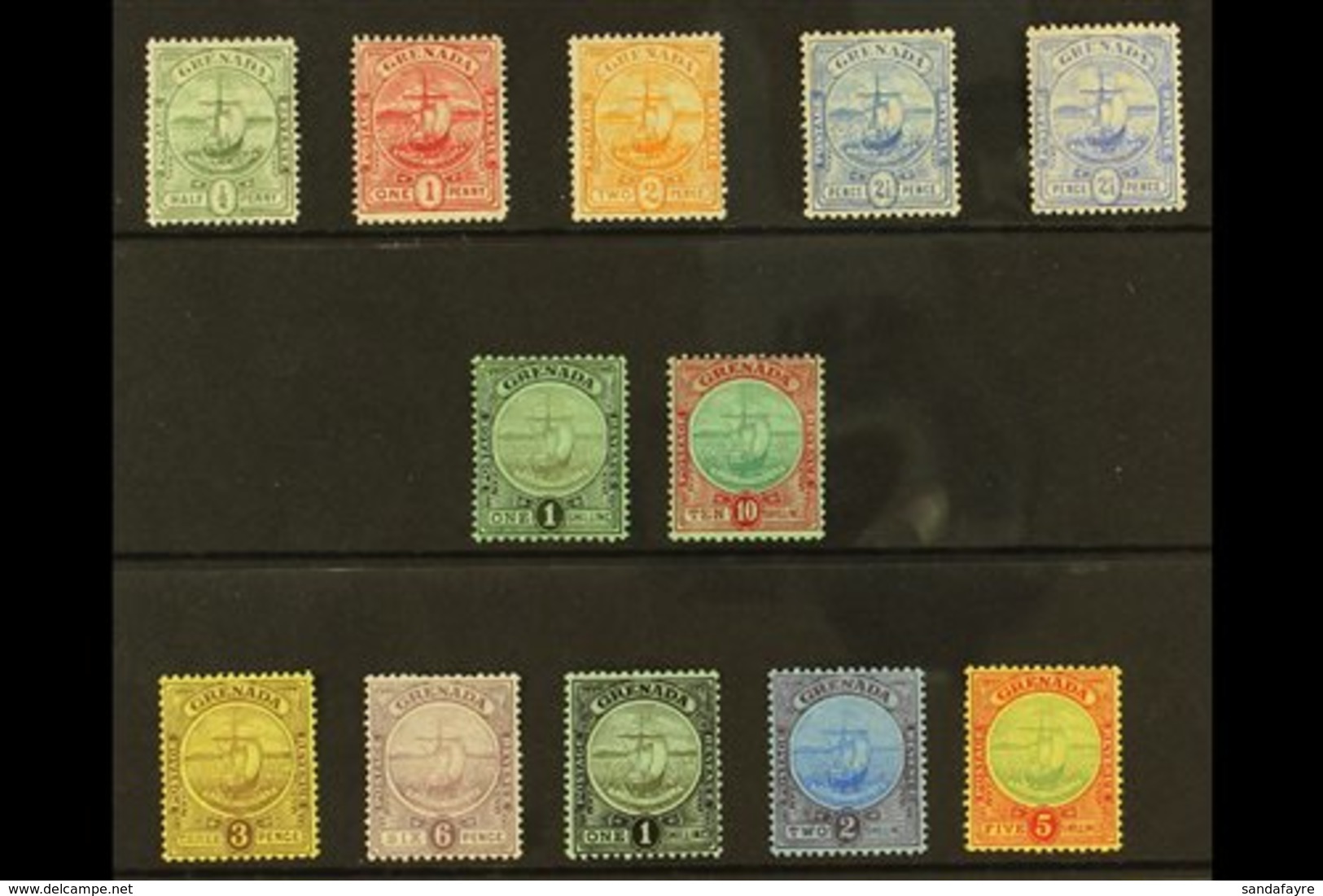 1906-11 "Badge Of The Colony" All Three Sets Complete, SG 77/88, Plus The 2½d Ultramarine Shade, SG 80a, Fine Mint. (12  - Grenada (...-1974)