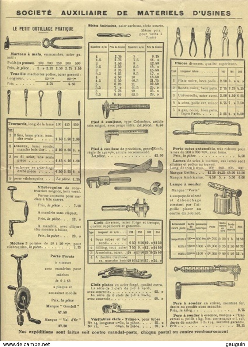 Plaquette Publicitaire & Commerciale - Sté Auxiliaire De Matériels D'Usine- PARIS 19è - Nbreuses Illustrations - Autres & Non Classés