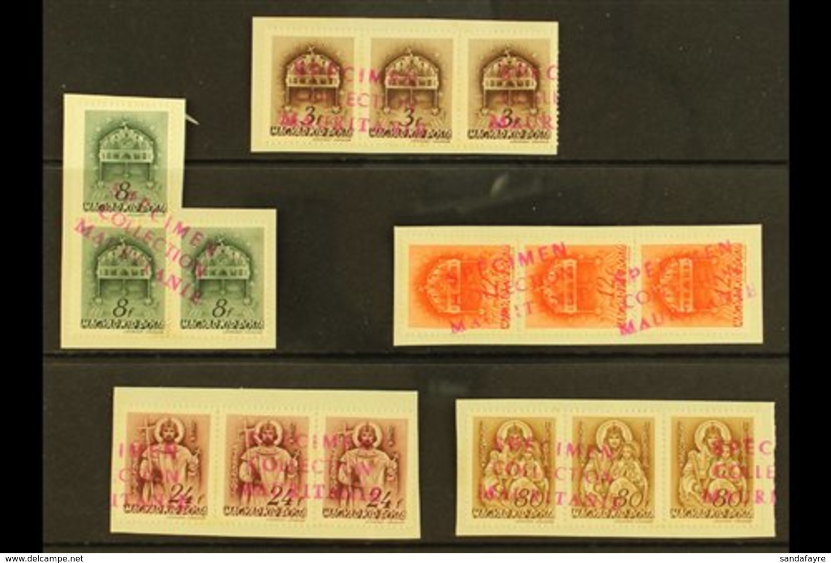 1941 ARCHIVE SPECIMENS 1941 "The Church In Hungary" 3f, 8f, 12f, 24f, And 80f Original Values Issued, Michel 666, 669, 6 - Otros & Sin Clasificación