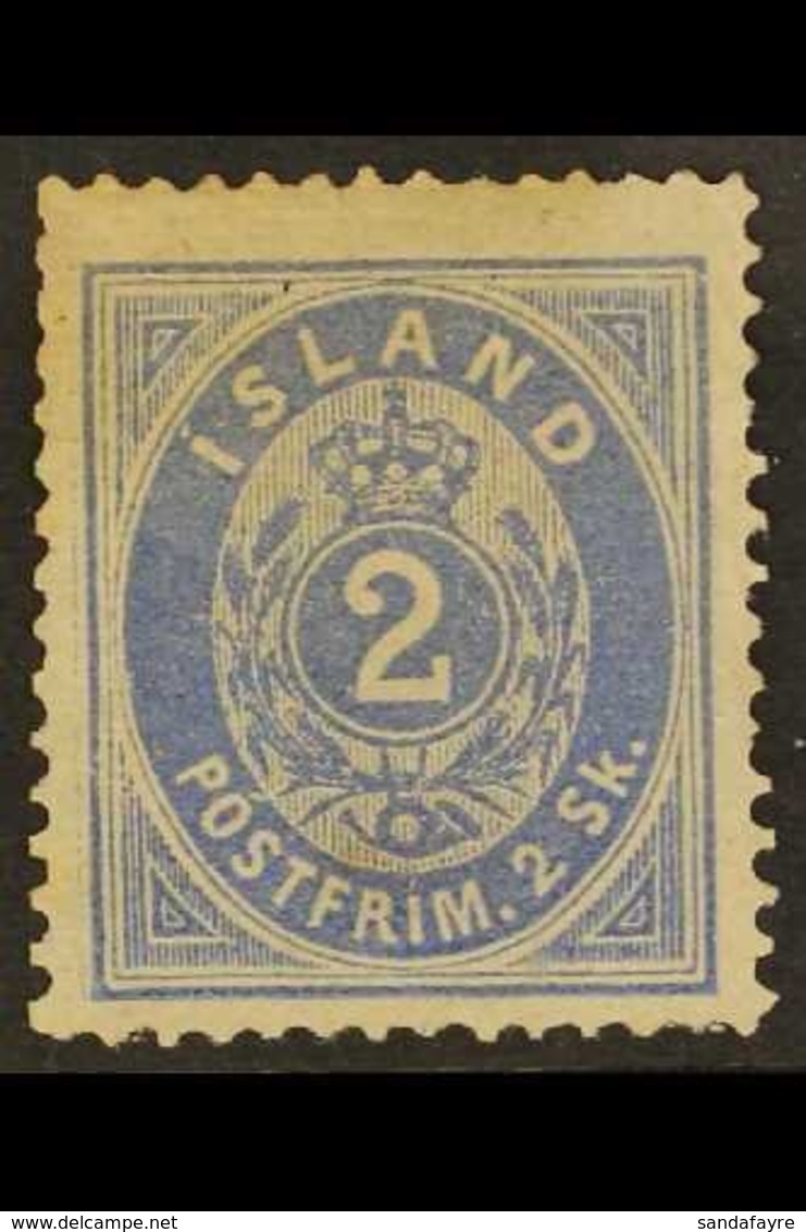 1873 2sk Blue, Mint No Gum, Fac 1, Good Even Colour And Full Perfs With Light Toning Top Right Margin. Cat 9500kr (£820) - Autres & Non Classés