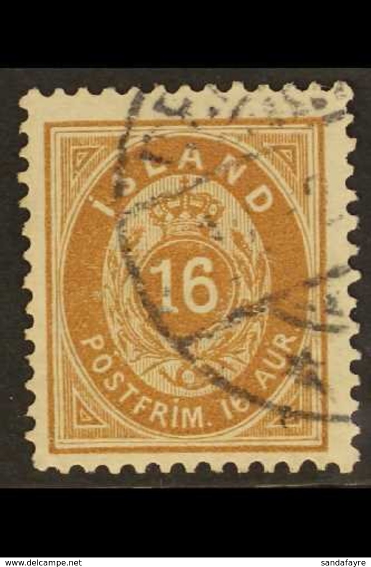 1876 16aur Brown, Perf 12¾x12¾, Fac. 27, Very Fine Used. For More Images, Please Visit Http://www.sandafayre.com/itemdet - Sonstige & Ohne Zuordnung