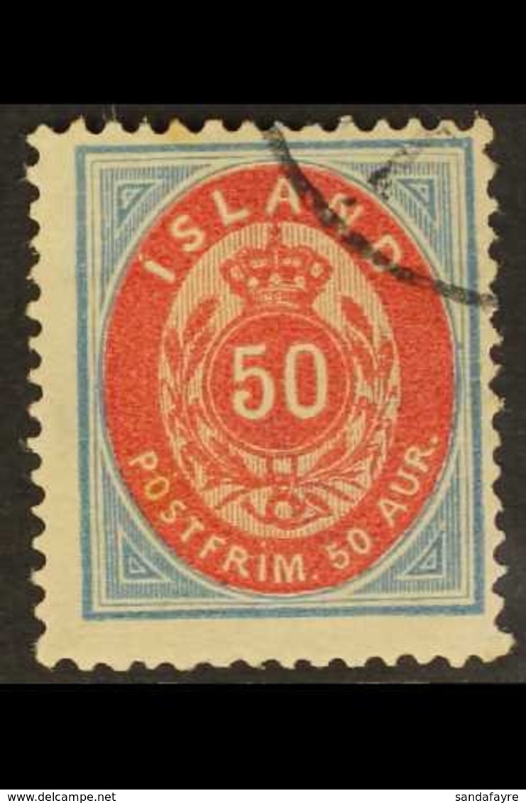 1898 50aur Red And Blue, Perf 12¾x12¾, Fac. 31, Very Fine Used. Scarce Stamp. For More Images, Please Visit Http://www.s - Sonstige & Ohne Zuordnung