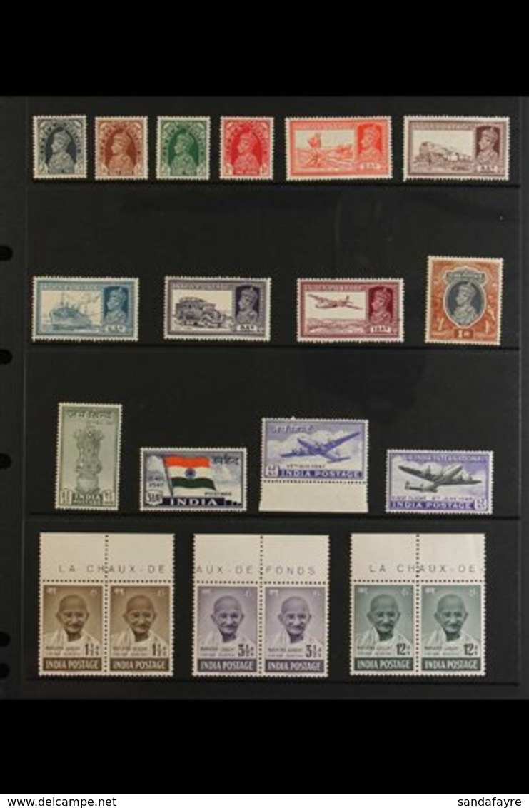 1937-1952 FINE MINT COLLECTION With 1937-40 Most Values To 1R, 1948 Gandhi Set To 12a (horiz Pairs), 1949-52 Pictorials  - Andere & Zonder Classificatie