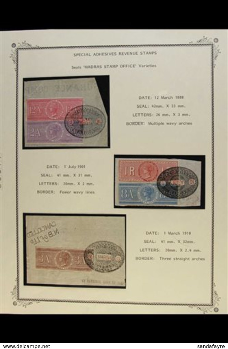 REVENUES 1868-1930 FINE USED "SPECIAL ADHESIVES" COLLECTION Neatly Presented In Mounts On "Scott" Album Pages. An Occasi - Otros & Sin Clasificación