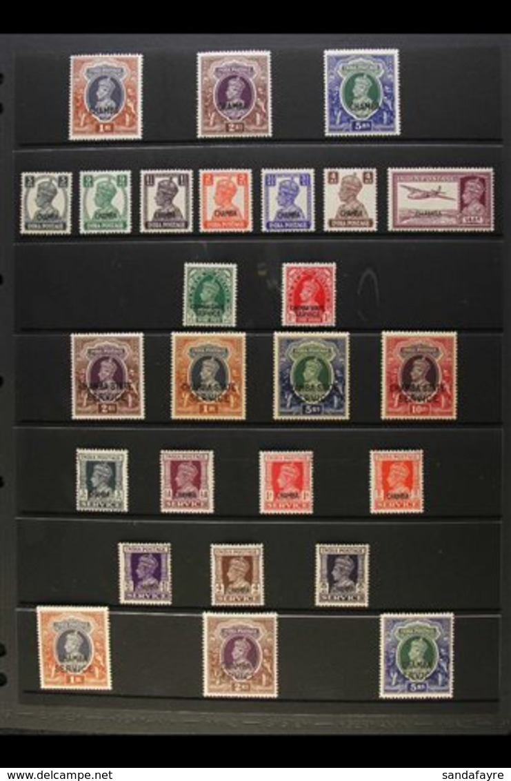CHAMBA 1938-47 MINT KGVI COLLECTION On A Stock Page. Includes 1942-47 1r, 2r & 5r, White Background Issue Range To 14a,  - Otros & Sin Clasificación