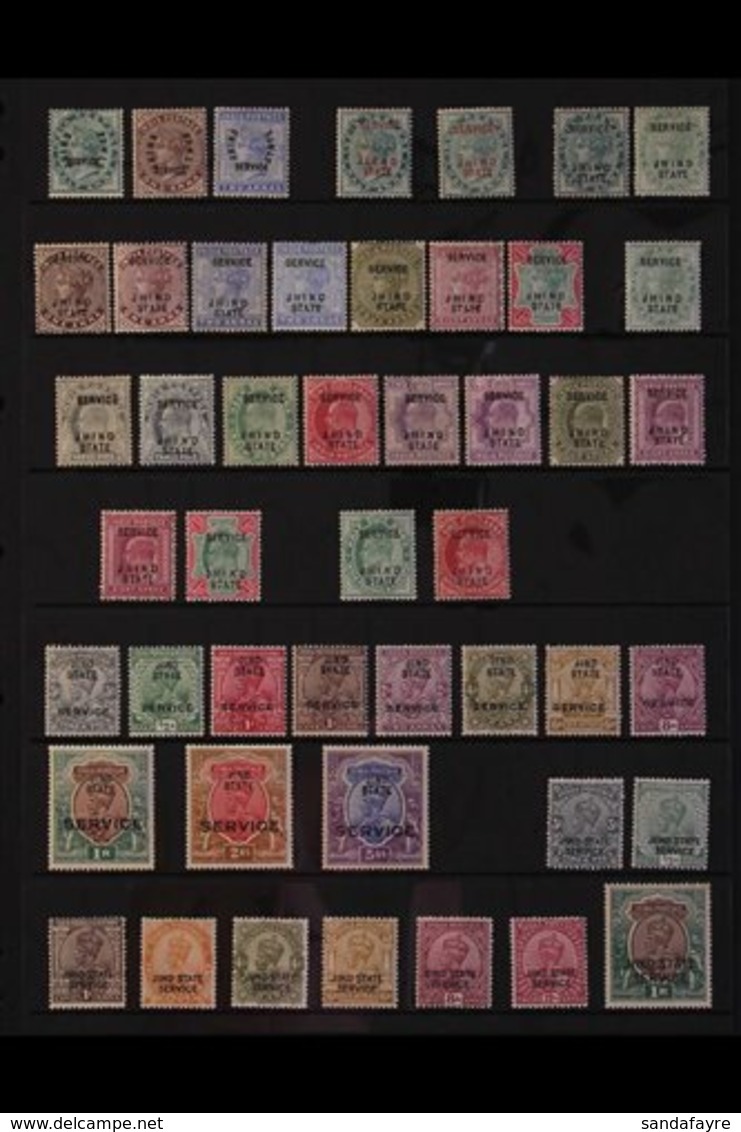 JIND OFFICIALS 1885-1937 ALL DIFFERENT MINT COLLECTION With Shades On A Stock Page That Includes 1885 (1 July) Set Of Th - Autres & Non Classés