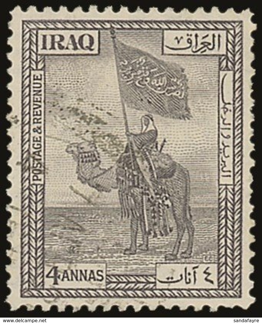 1923 4a Violet With WATERMARK CROWN TO LEFT OF CA Variety, SG 46w, Fine Used, Few Short Perfs Right. For More Images, Pl - Irak